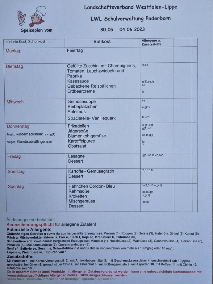 Speiseplan KW 46