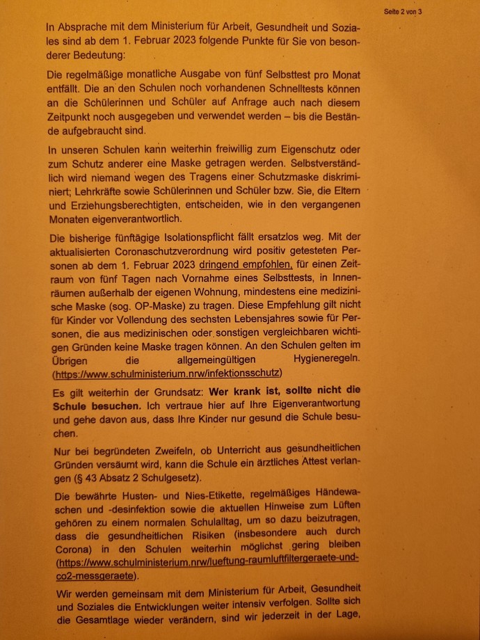 Elternbrief Corona und Energiesparmaßnahmen Seite 2