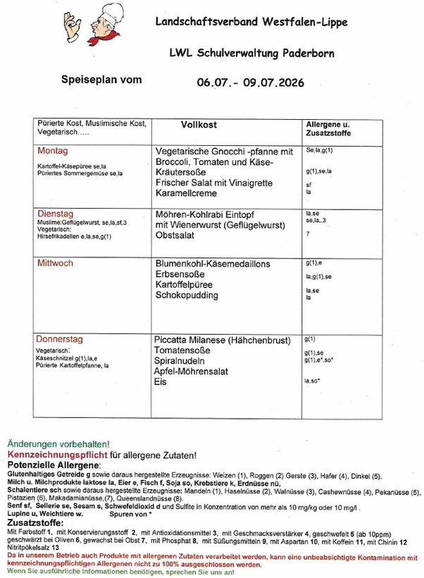 Speiseplan